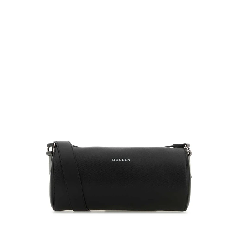 Alexander McQueen Black Leather Mcqueen Roller Crossbody Bag