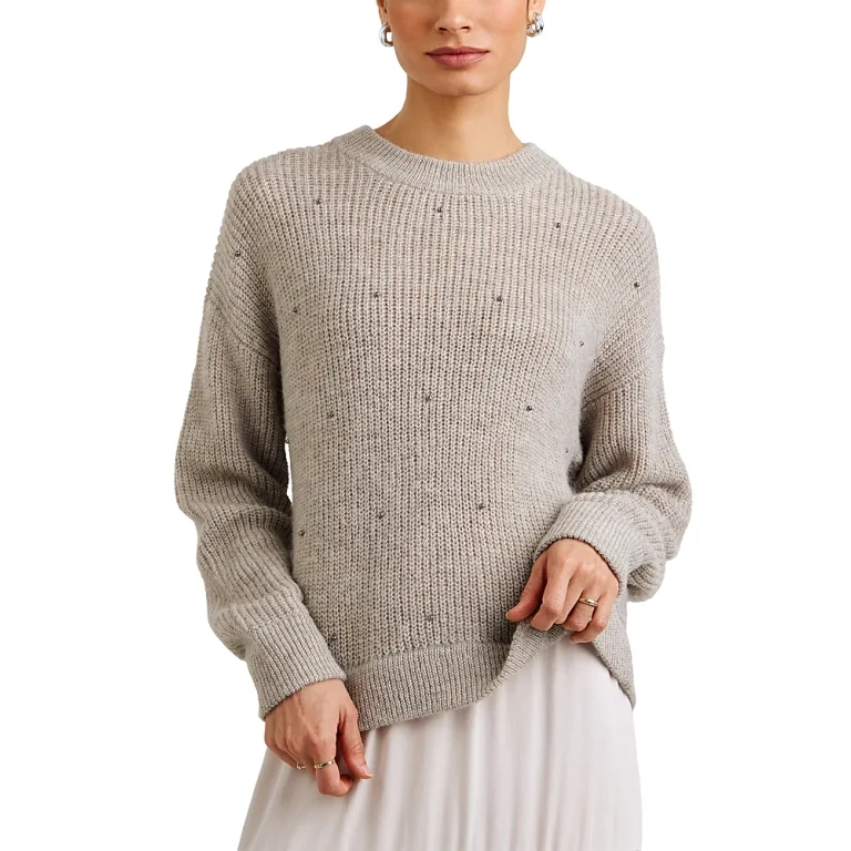 Bella Dahl Beaded Crewneck Sweater