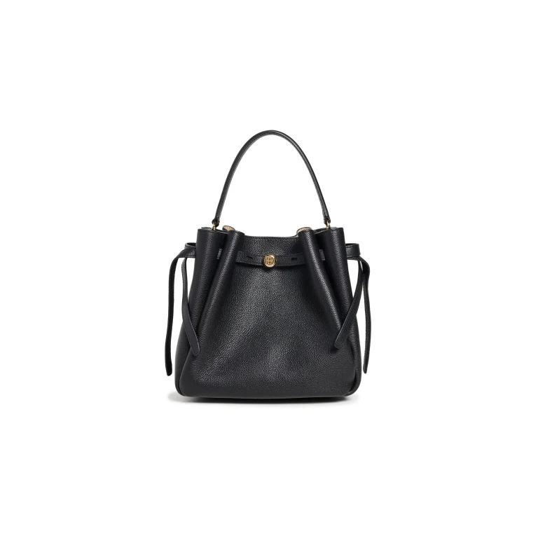 Tory Burch Romy Pebbled Small Bucket Bag Zwart