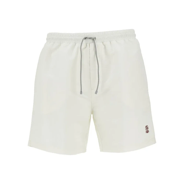 BRUNELLO CUCINELLI Swimshorts with logo embroidey Man L
