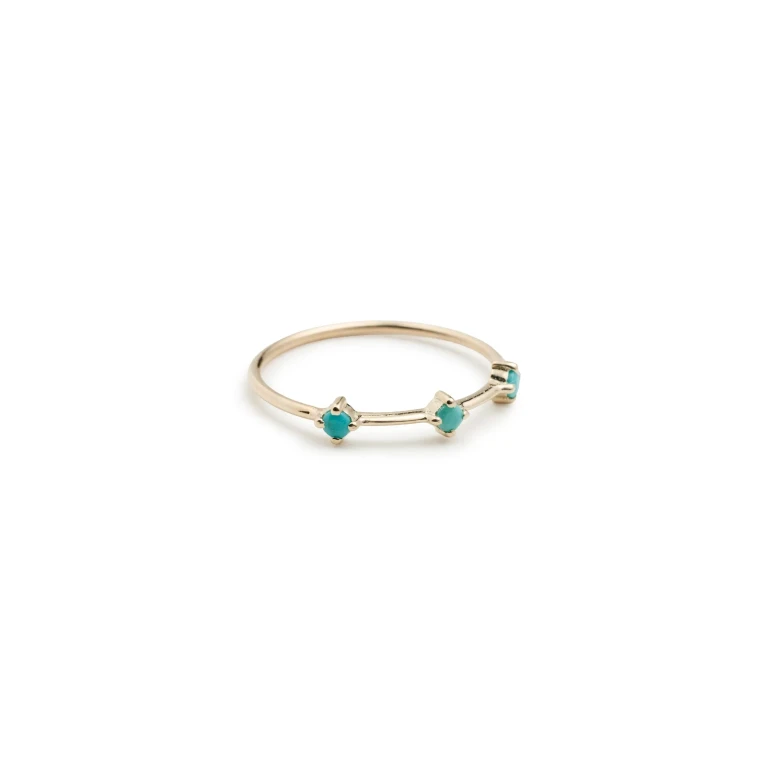 Zoe Chicco 14k Gold Turquoise Dash Ring 14k Yellow Gold 8