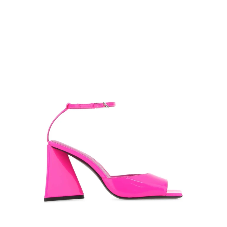 The Attico Fluo Pink Leather Piper Sandals 168 Sandali - Women