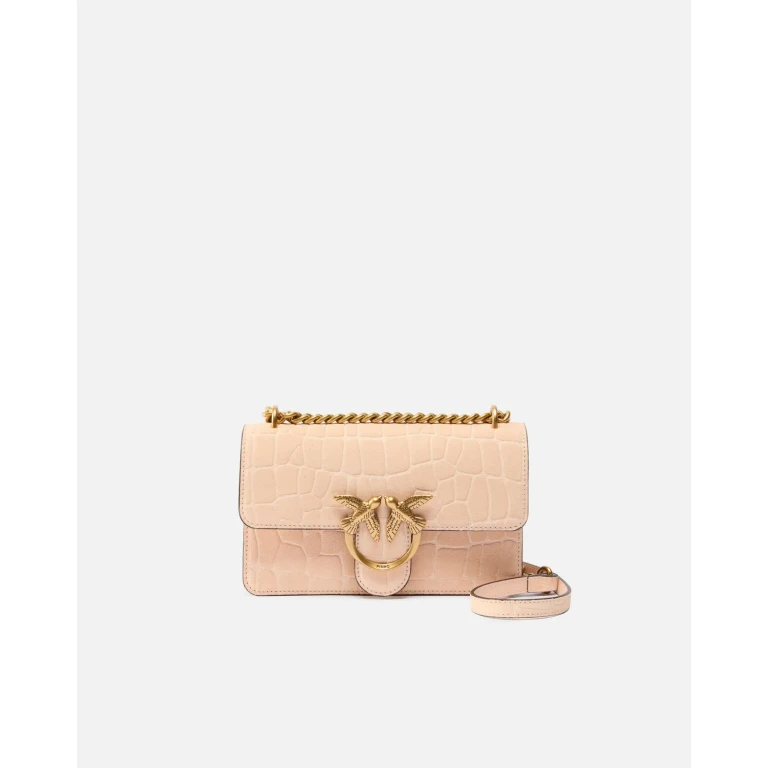 Pinko - Petit sac à bandoulière Mini Love Bag One en cuir embossé crocodile