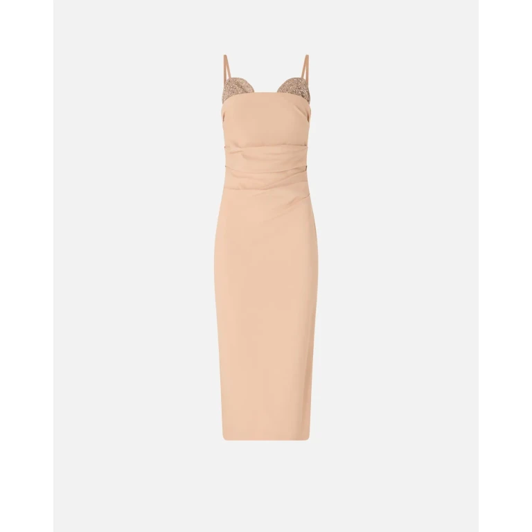 Pinko - Tailliertes Midikleid mit Schmuckstickerei