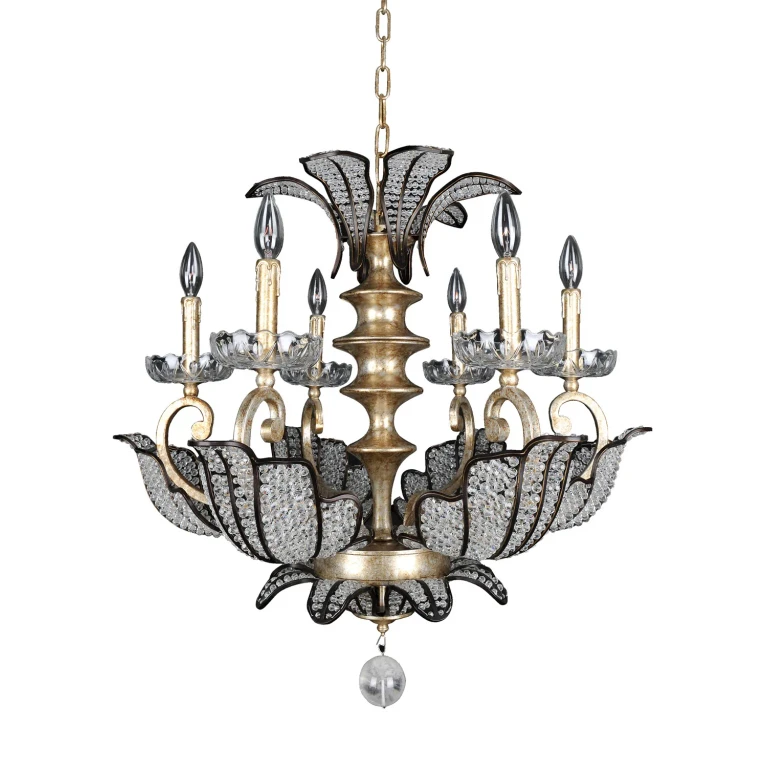 Silver Leaf Sienna Bronze Chandelier from the Tiepolo Collection