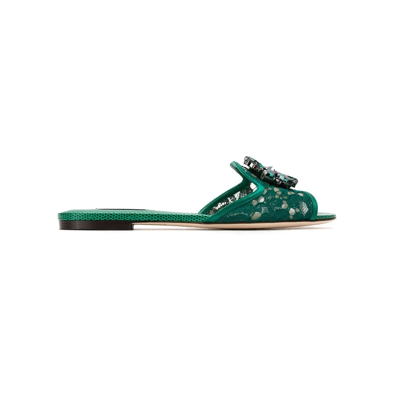 Dolce & Gabbana Sandals Green Lining: Calf Leather - Women