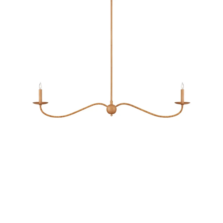 Saddle Tan Natural Chandelier from the Saxon Collection