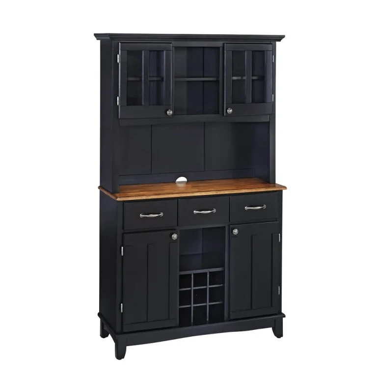 Homestyles Black Buffet with Hutch