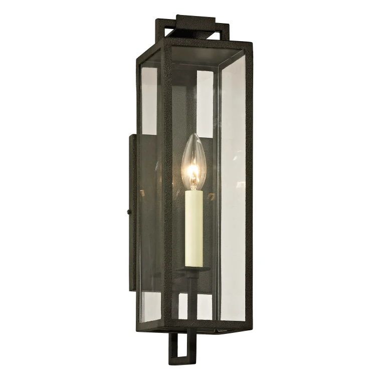 Troy Beckham 17" Outdoor Wall Light in Forged Iron