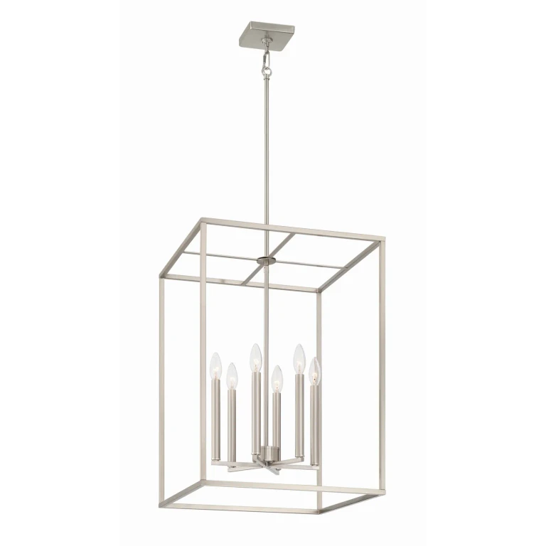 Brushed Polished Nickel Foyer Pendant from the Signature Foyer Collection
