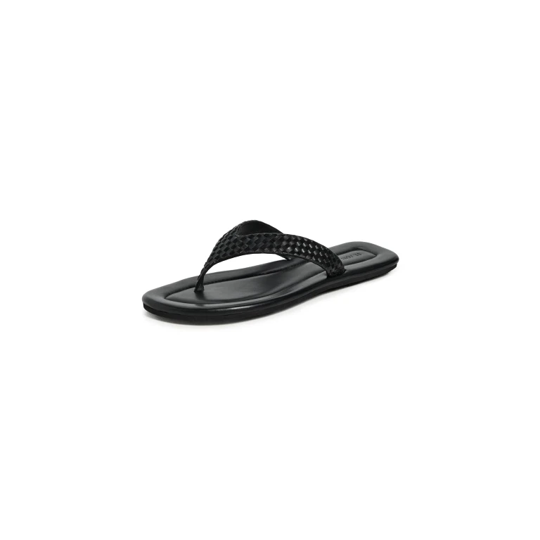 St. Agni Lattice Weave Thong Flip Flops Black 39