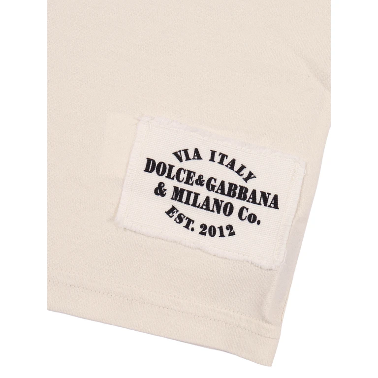 Dolce & Gabbana Junior T-Shirt Panna Cotton Short Sleeves