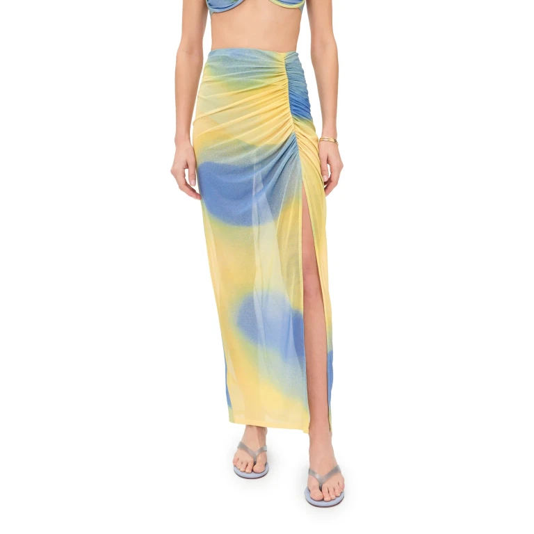 SIMKHAI Kensingten Mesh Skirt Golden Hour Twilight L