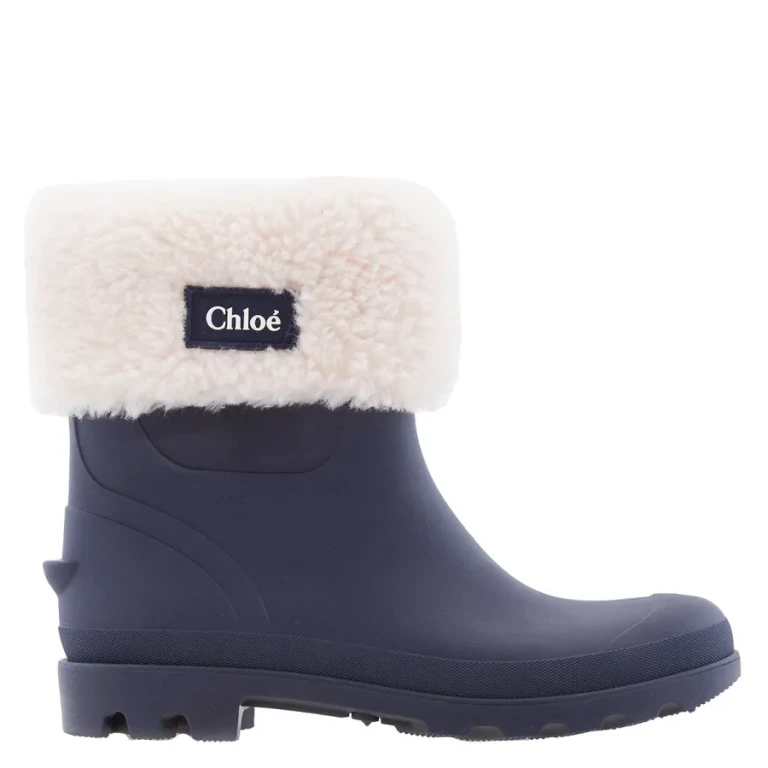 Chloe Girls Faux Fur-Trim Rubberized Boots