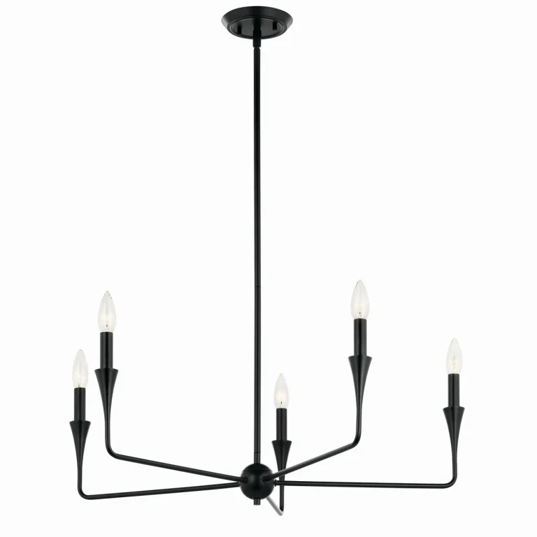 Black Five Light Chandelier from the Alvaro Collection