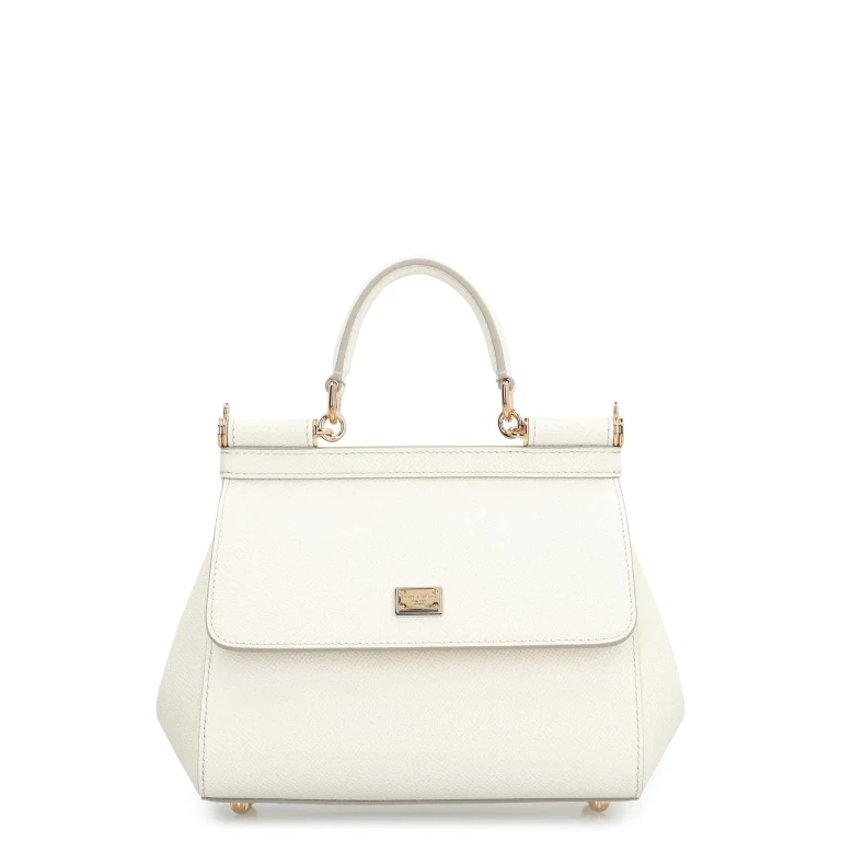Dolce & Gabbana Sicily Media Leather Handbag