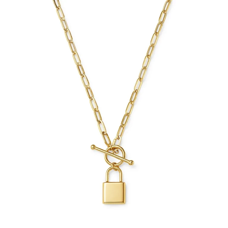 Padlock Pendant Necklace in 14k Yellow Gold, 18