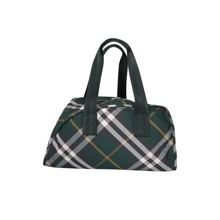 Bolso Burberry Shield Duffle Check Verde