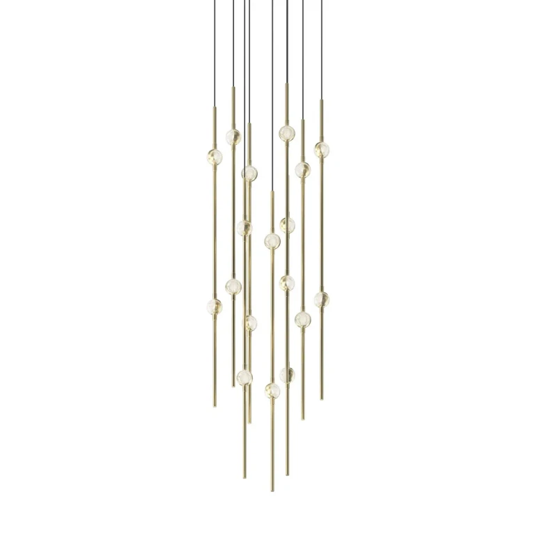 Satin Brass LED Pendant from the Constellation Collection