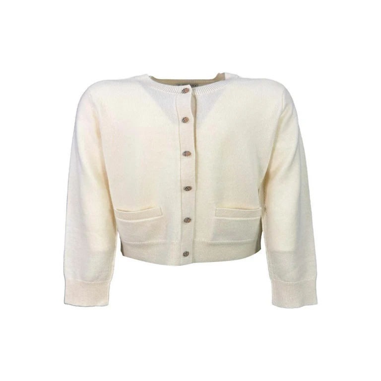 Burberry Pull Col Rond - Crème