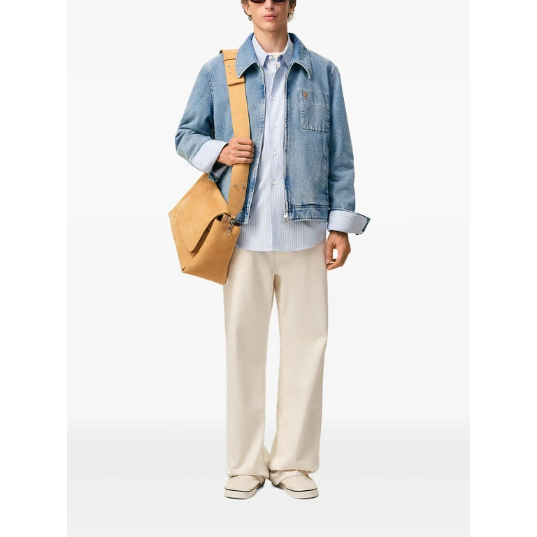 Ami Paris Ami De Coeur Cotton Zipped Jacket