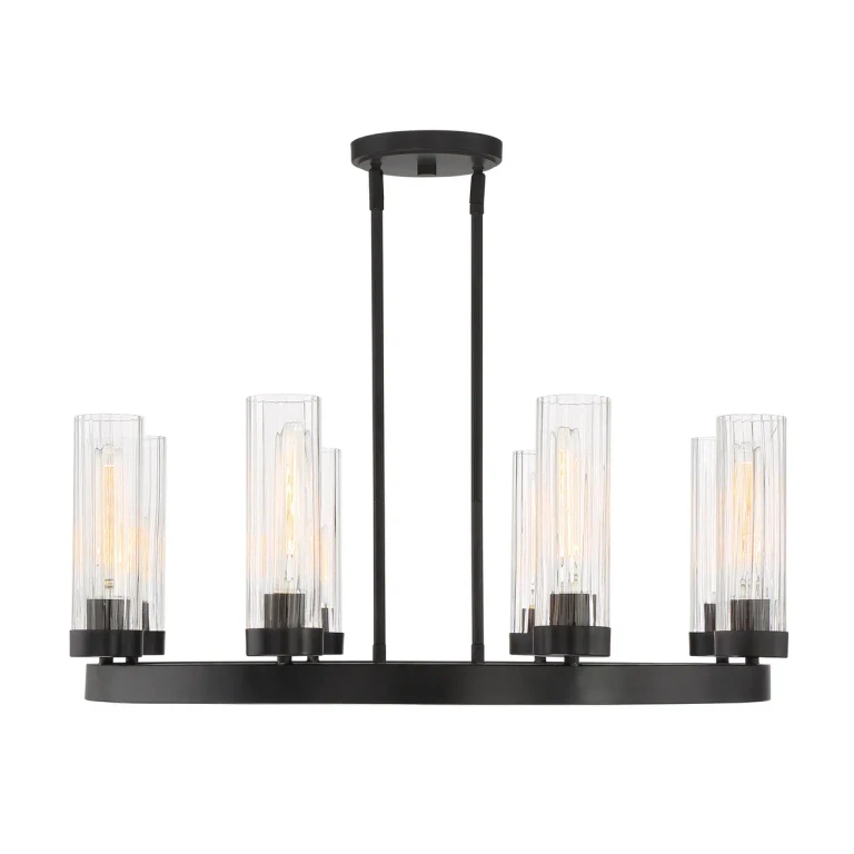 Iron (Graphite) Eight Light Chandelier from the Braden Collection