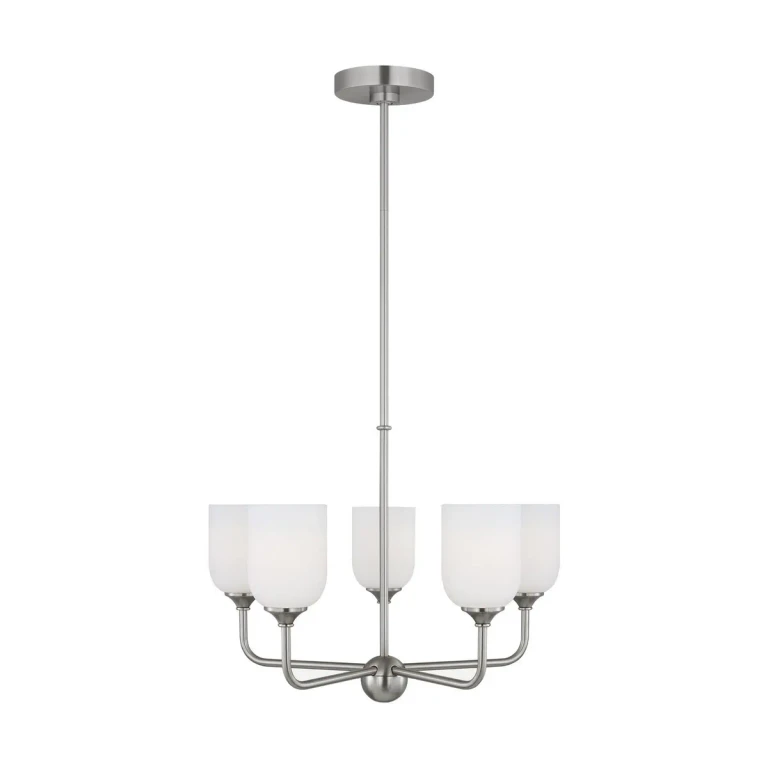 Brushed Steel Chandelier from the Emile Collection
