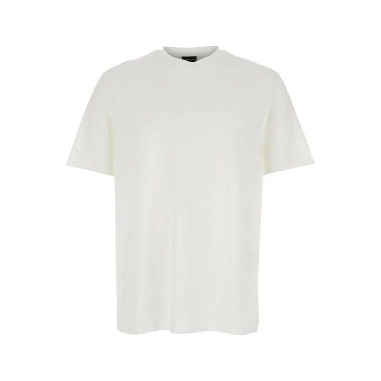 Emporio Armani White T-shirt With Logo Embroidery On The Front For Men