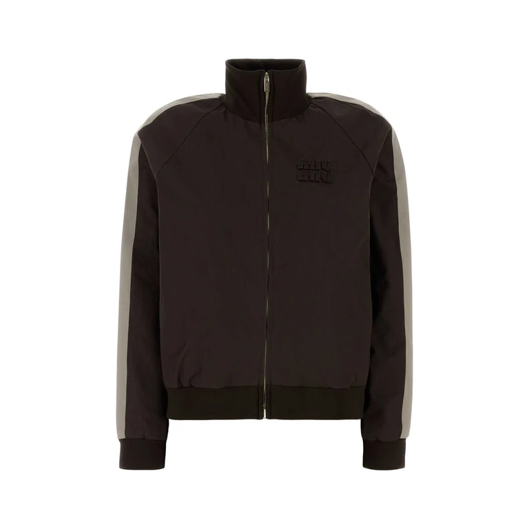Miu Miu Chocolate Cotton Jacket Cacaokaki Giubbini - Women