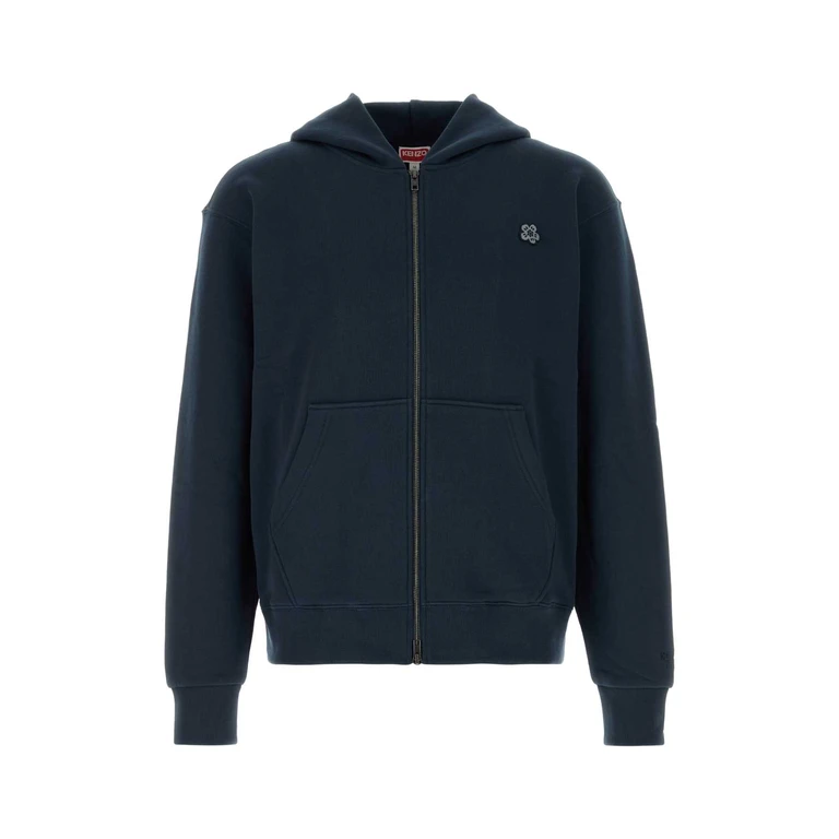 Kenzo Navy Blue Cotton Sweatshirt Navyblue Exterior: Felpe - Men