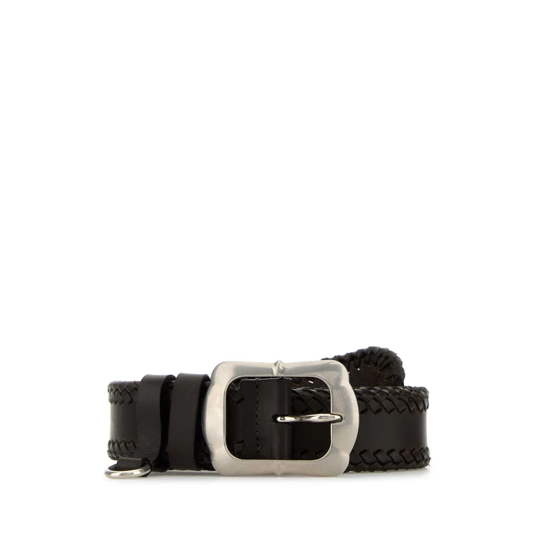 Prada Brown Leather Belt Caffe' Cinture - Women