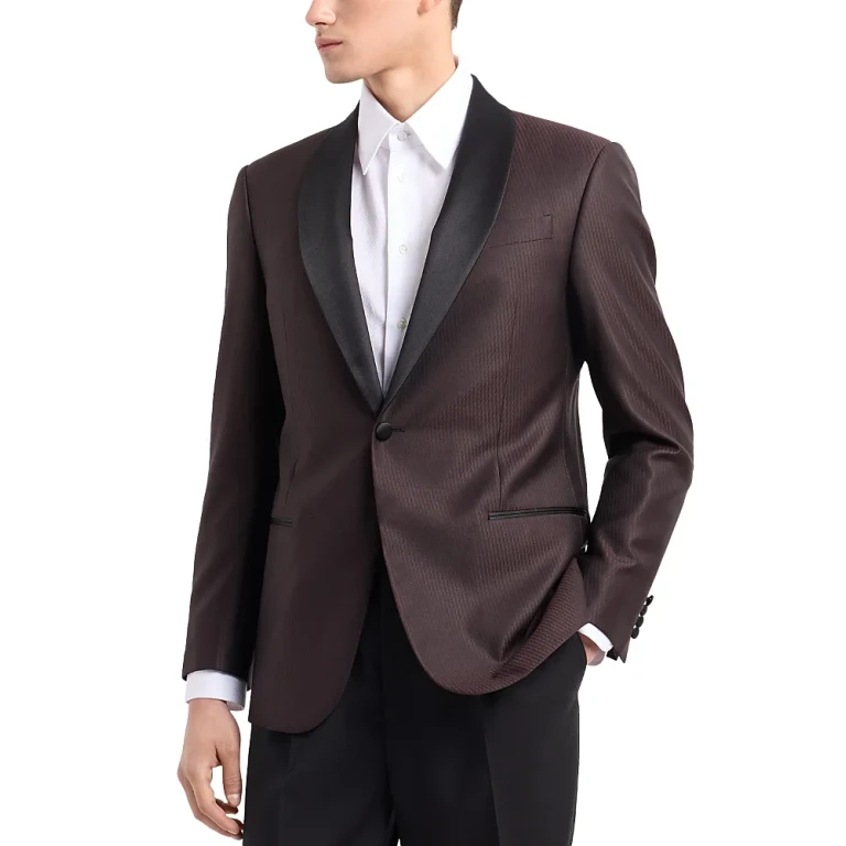 Emporio Armani G Line Regular Fit Wool & Silk Shawl Lapel Blazer