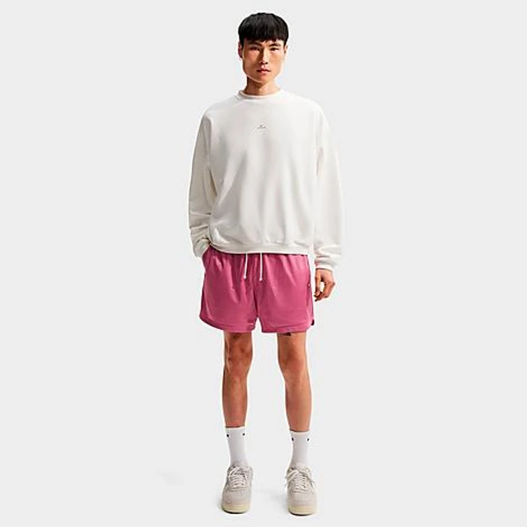 Nike Men's Standard Issue 5" Practice Mesh Basketball Shorts in Peony/Pale Ivory Size: XS