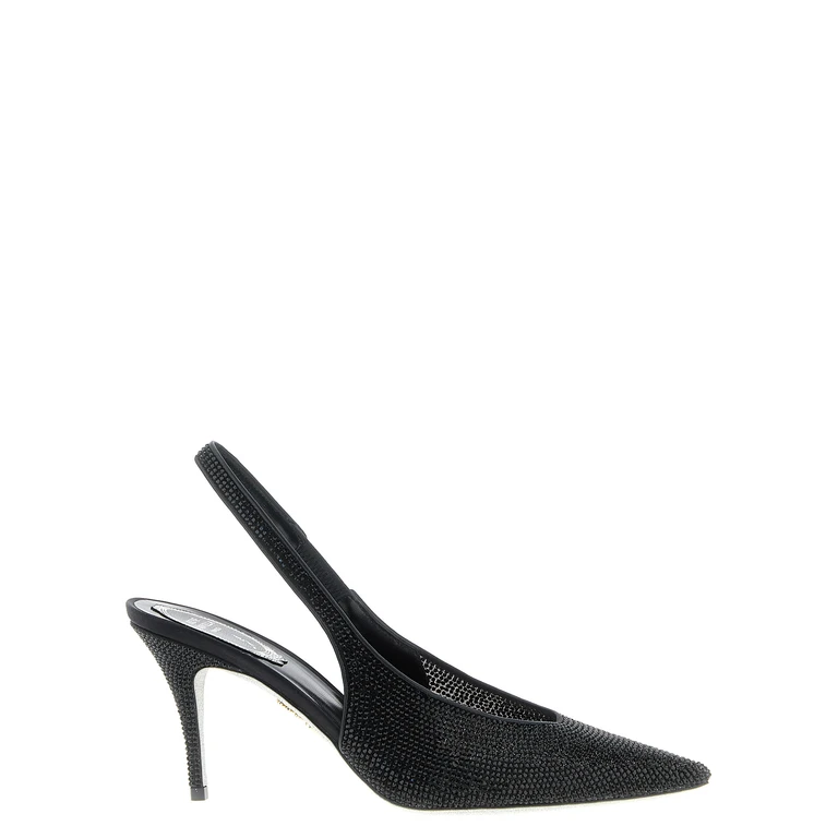 Rene Caovilla Black Glass High Heel Pumps - Women