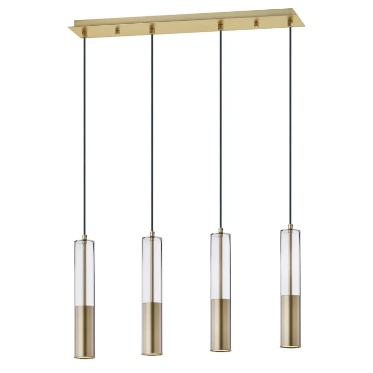 Satin Brass LED Linear Pendant from the Torch Collection