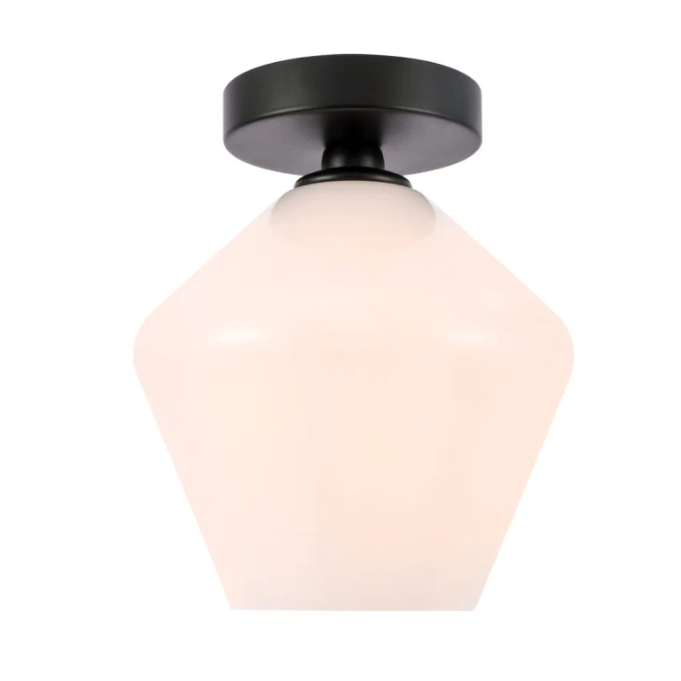 Black One Light Flush Mount from the Gene Collection