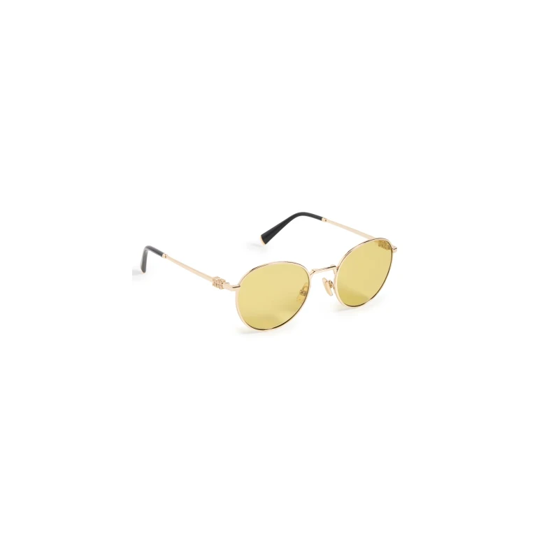 Miu Miu MU 55ZS Round Sunglasses Gold One Size
