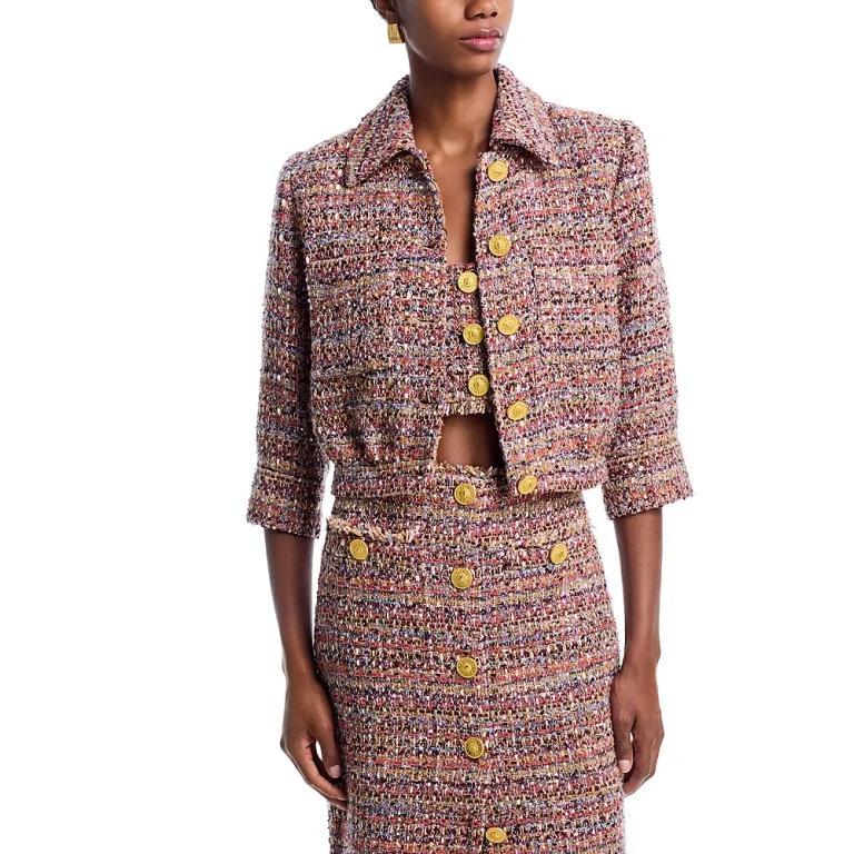L'Agence Jia Tweed Crop Jacket