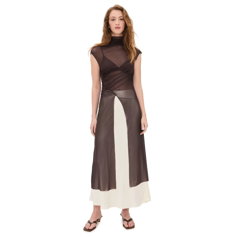 Bec + Bridge Eva Split Tunic Top Dark Chocolate 14