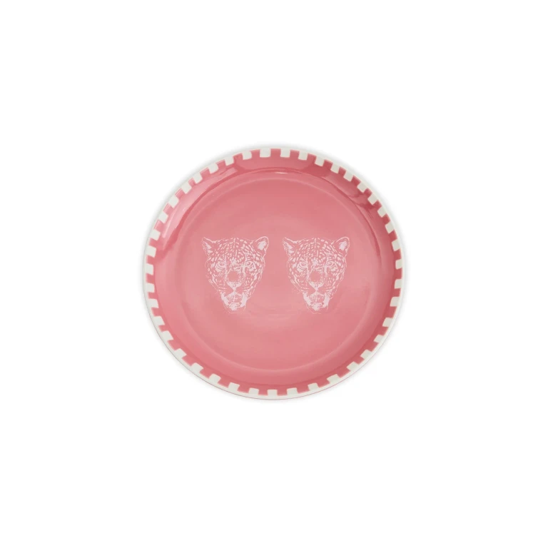 Carolina K Tiger Appetizer Plate Pink One Size