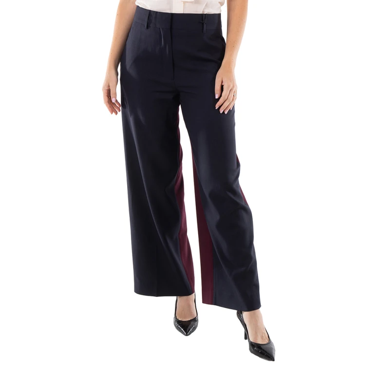 Burberry Ladies Navy Black Jane Tailored Trousers