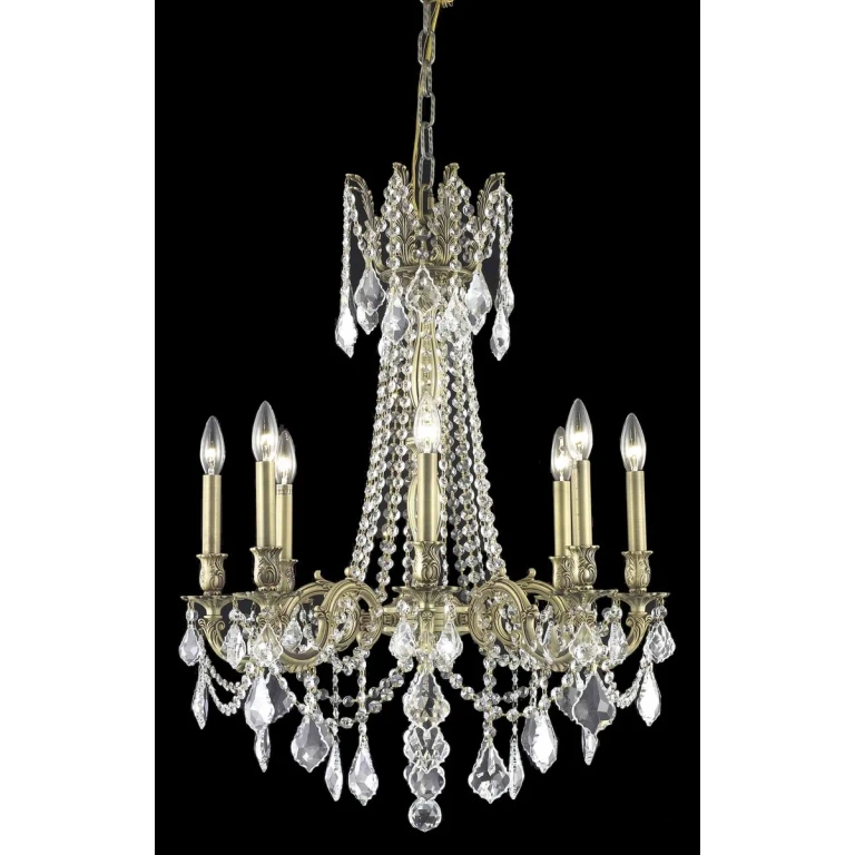 French Gold Eight Light Chandelier from the Rosalia Collection
