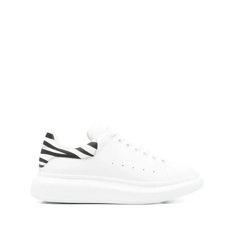 Alexander McQueen 斑马纹拼接皮革厚底运动鞋