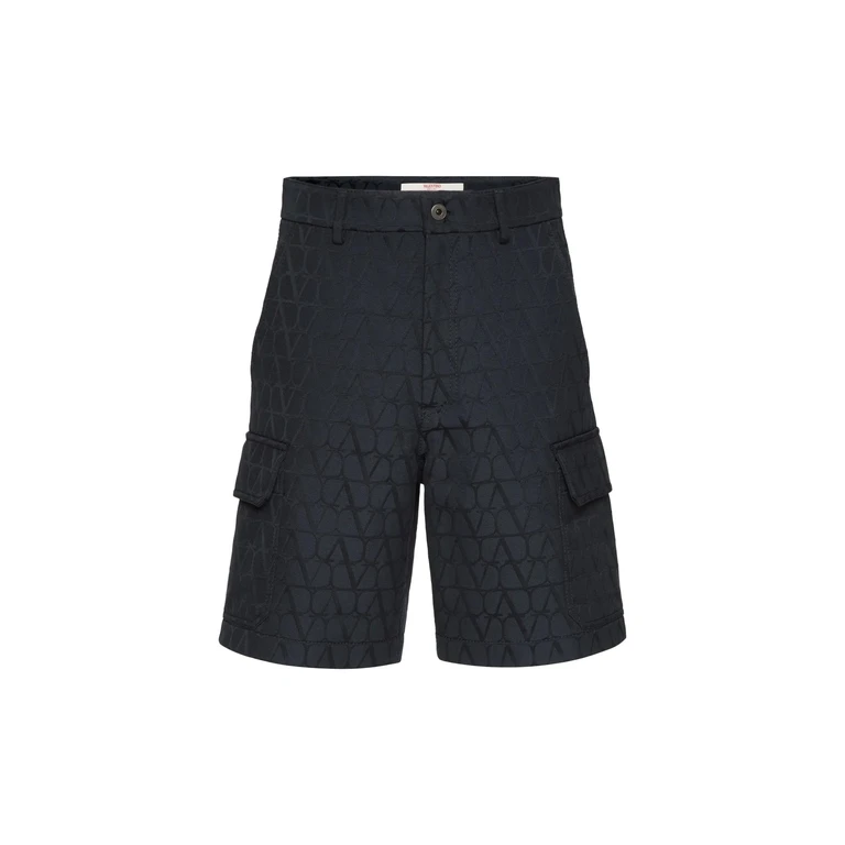 Valentino Garavani Toile Iconographe Shorts Blue Cotton Polyester - Men