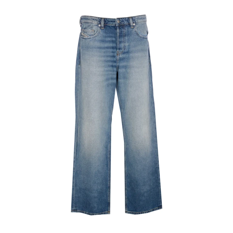 D-Macro Wide Leg Jeans in Low-Rise Denim with Button Fastening (A1159809P0902)