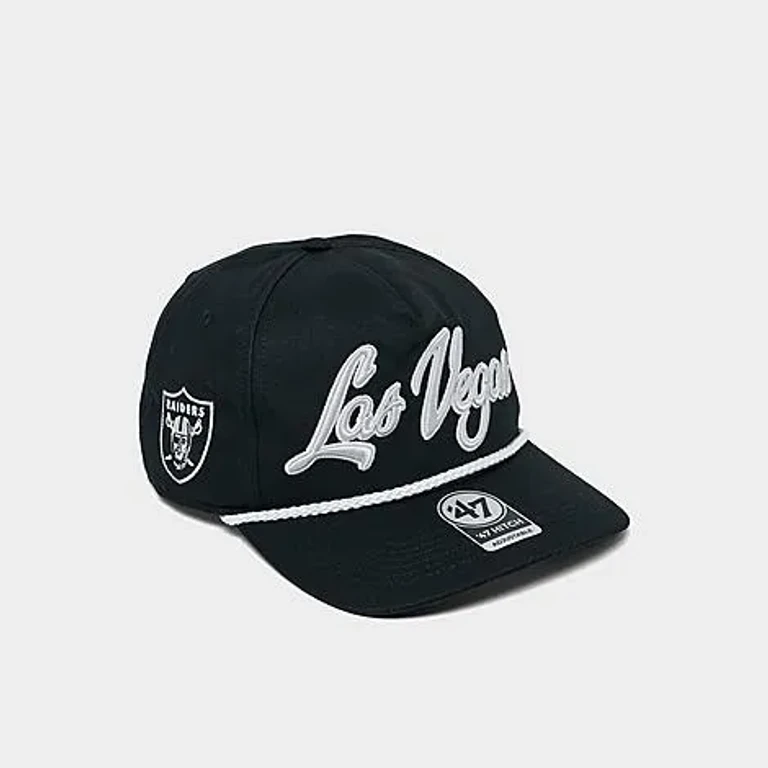 47 Brand '47 Las Vegas Raiders NFL Overhand HITCH Snapback Hat in Black