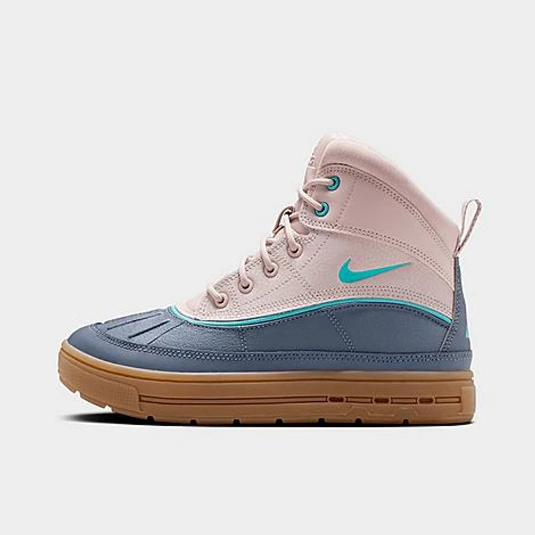 Nike Big Kids Woodside 2 High Boots in Platinum Violet/Light Carbon/Gum Light Brown Size: 3.5