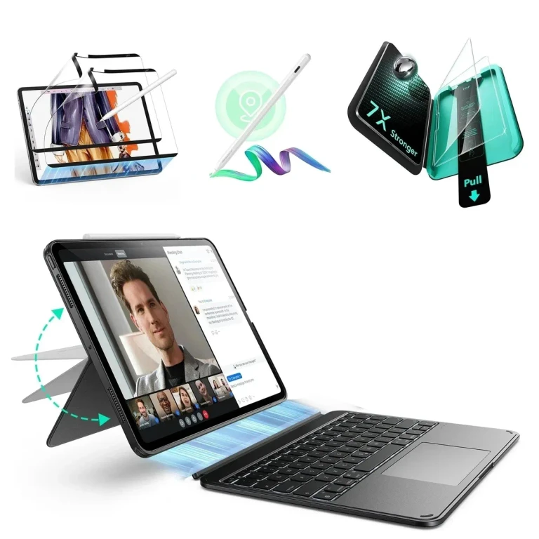 iPad Air 11 (M2) 2024 Bundle: Shift Tastaturhülle, Geo Digitalstift & Displayschutz  - DE Layout - Dark Gray - DE Layout - Dark Gray
