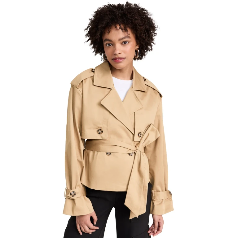 Favorite Daughter The Cropped Charles Trench Coat Sand XL