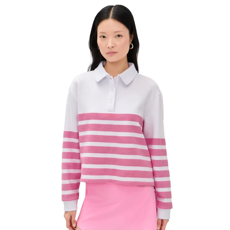 Addison Bay Betty Rugby Sweatshirt Bubblegum Cabana Stripe XL